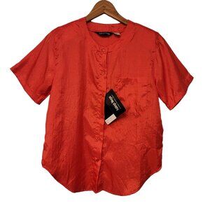 Vintage 80s Ashleigh Morgan Shirt Blouse Short Sleeve Classy Small‎ NEW NWT